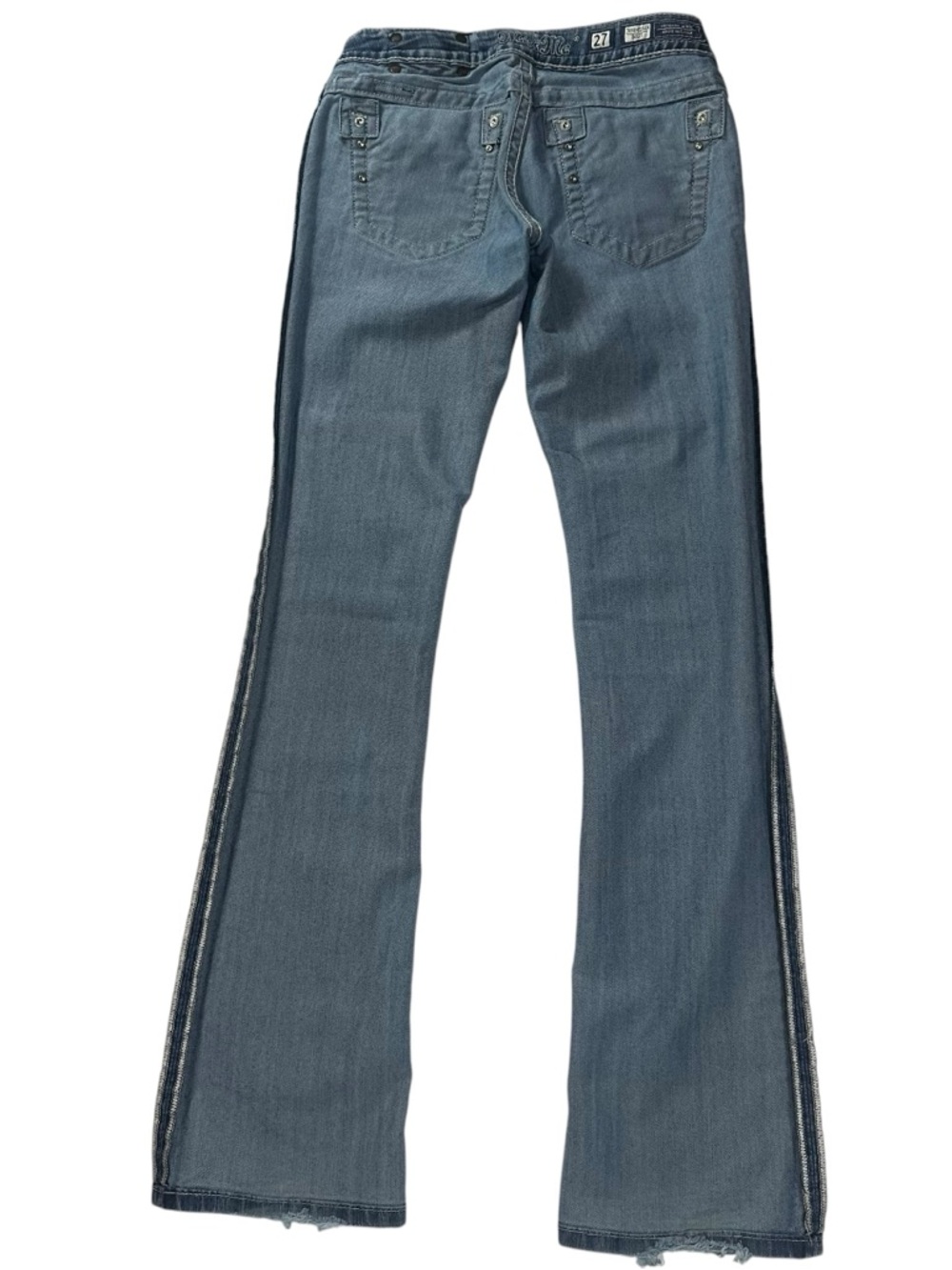 Miss Me Bootcut Jeans Medium Wash Studded Embellished Buckle Womens Size 27 - Picture 6 of 10